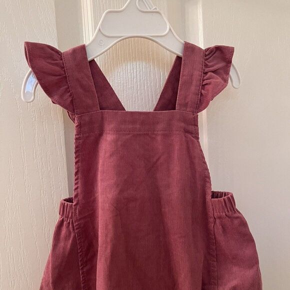 Angel Dear Dusty Orchid Corduroy Ruffle Romper Girls Size 18-24 Months NWT - Picture 2 of 12